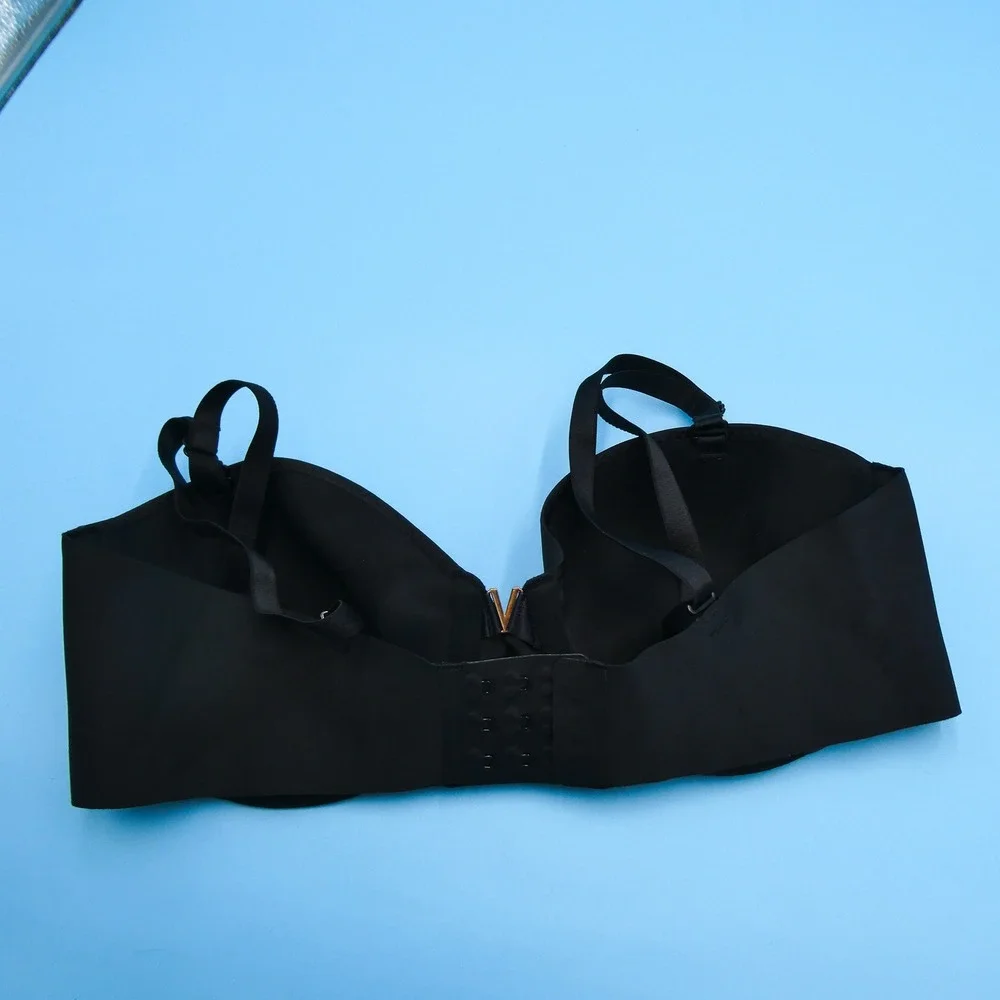 Victoria's‎ Secret Bra Womens 36C Multi-Way Black Gold V-Hardware Polyamide